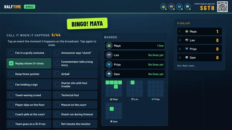 L’annonceur de bingo sur la télé : les événements à annoncer et les grilles de chacun